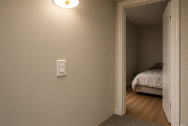 Hallway light switch outside a bedroom