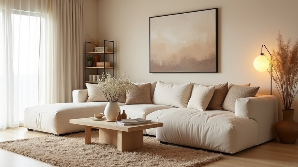 airy beige living room ideas