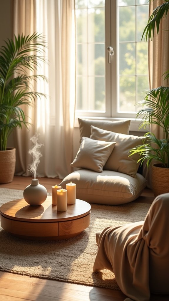 aromatherapy enhances peaceful ambiance