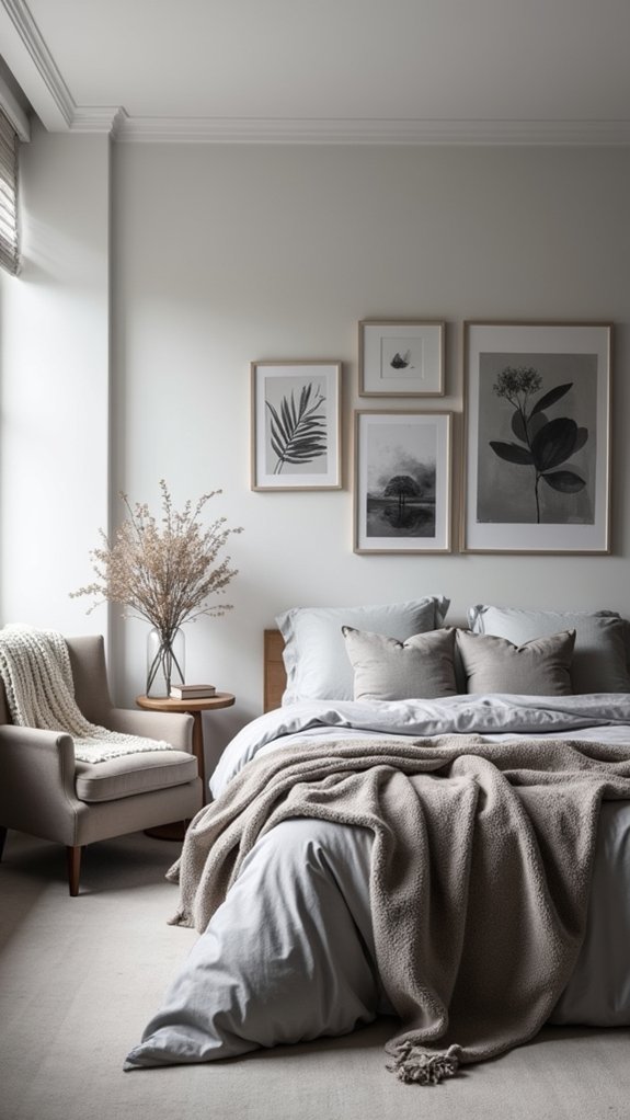 artistic grey wall arrangement