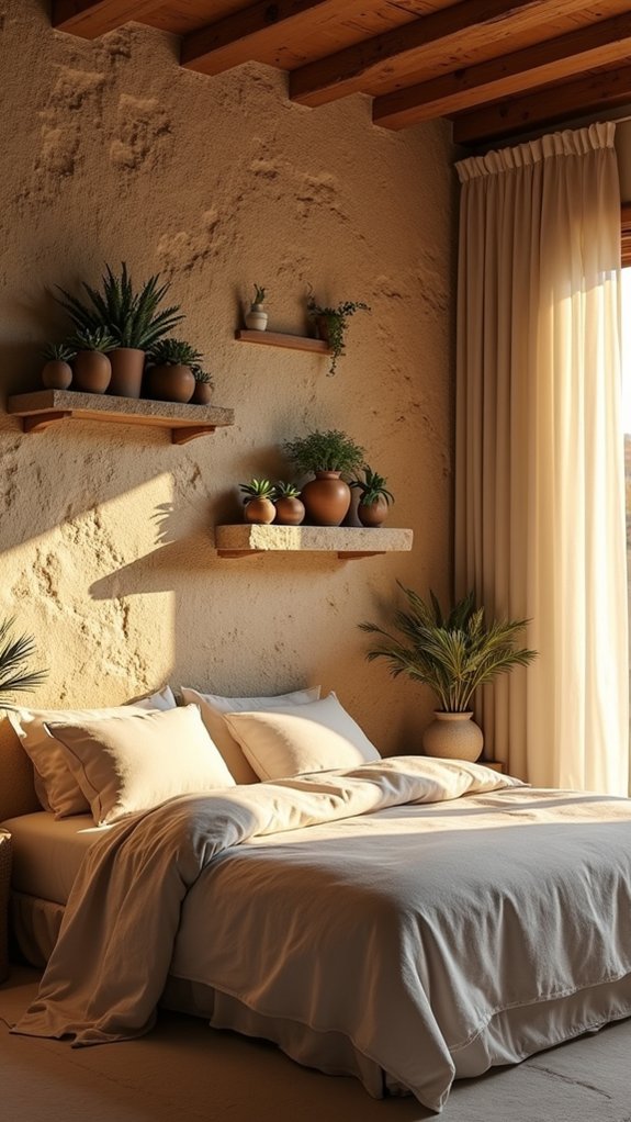 artistic stone wall shelves