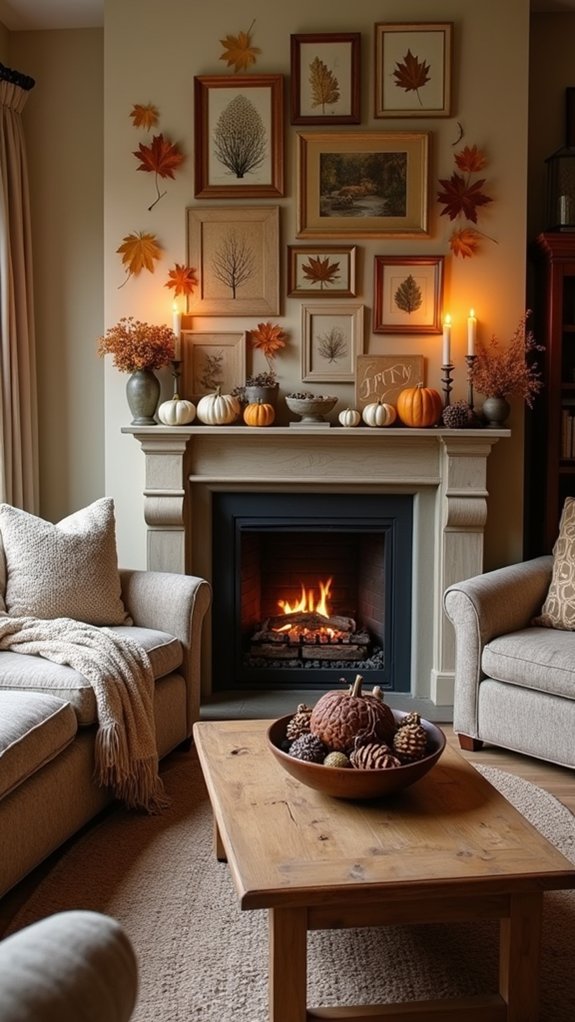 autumnal gallery wall decor
