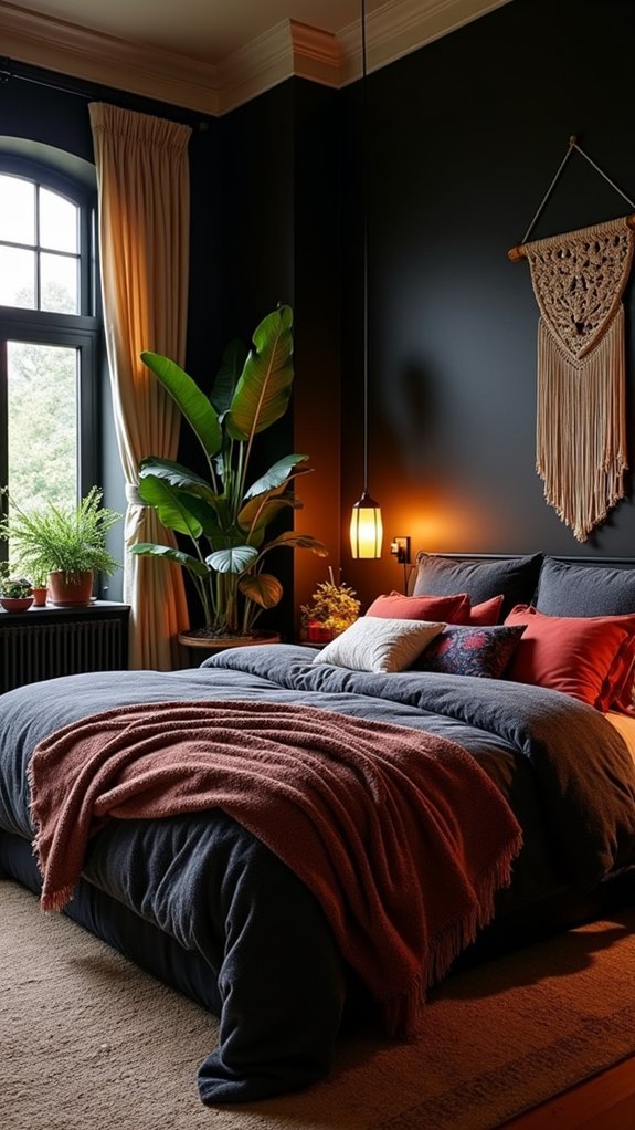bohemian bedroom with darkness