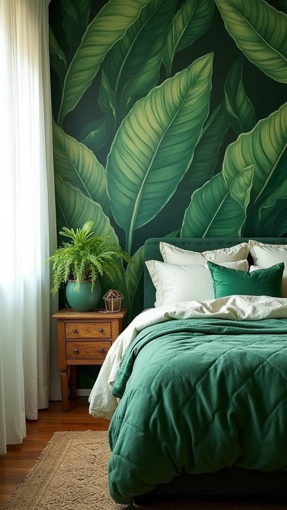 bold botanical wallpaper statement