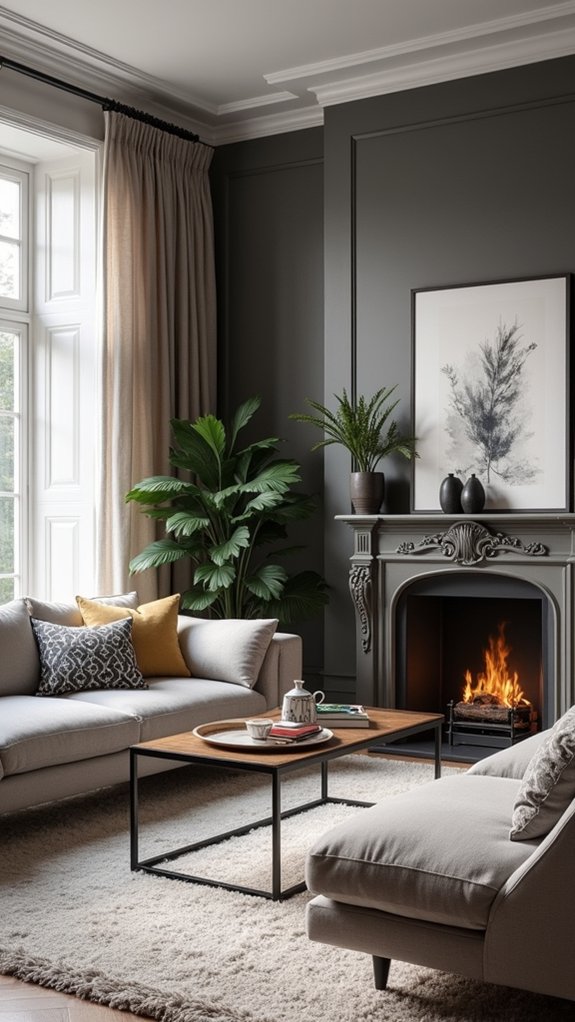 bold grey wall sophistication