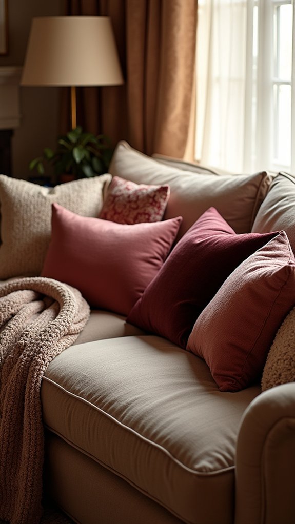 bold pillows create depth