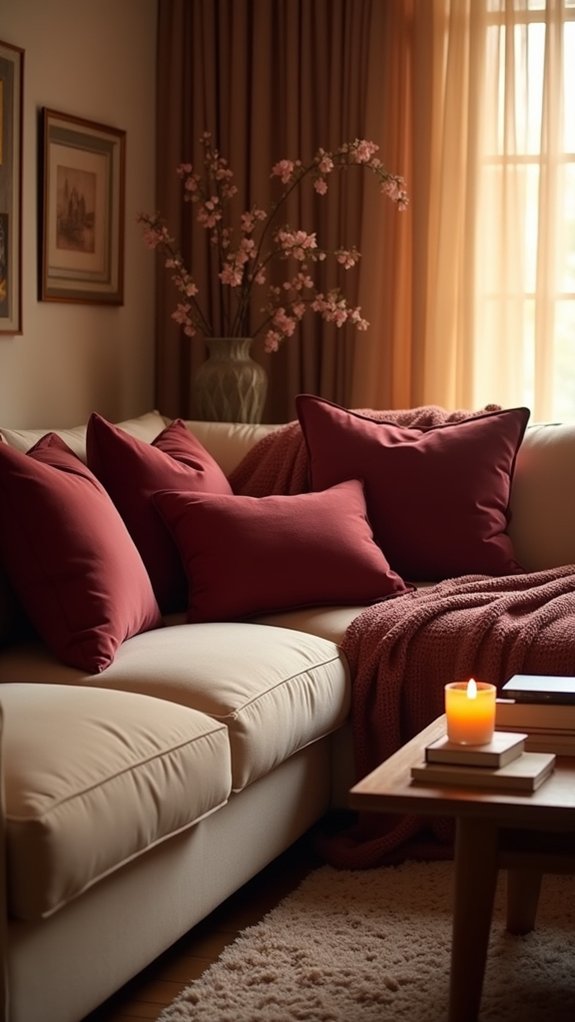 burgundy accents for warmth