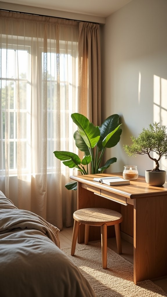 calming workspace with textures