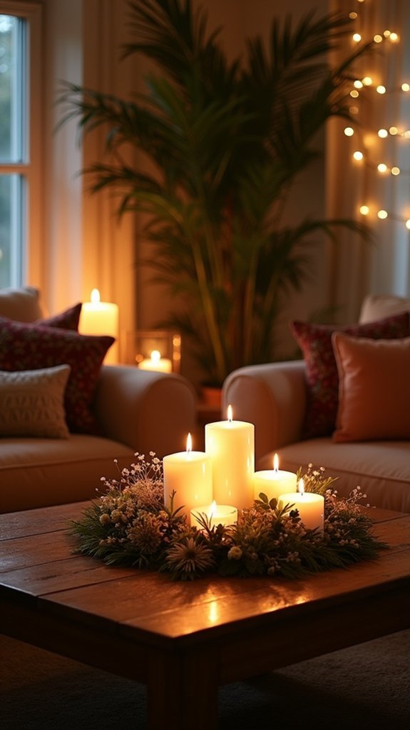 candle arrangement creates warmth