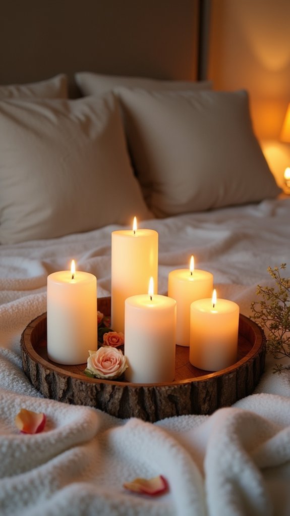 candle centerpiece bed trays