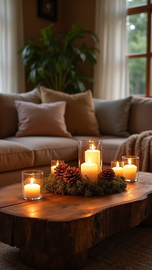 candles with natural elements