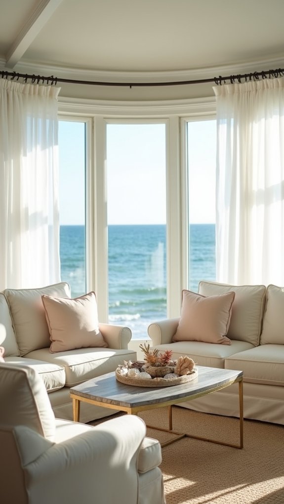 coastal living with light fabrics