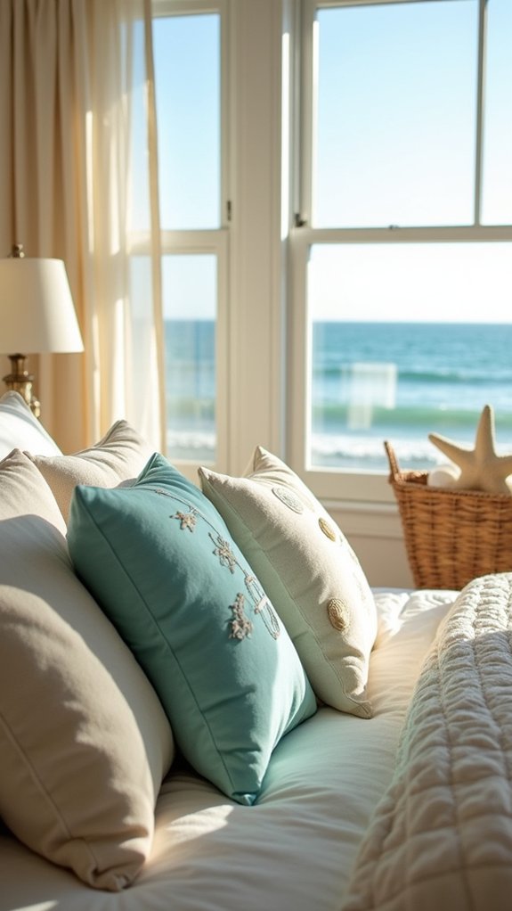 coastal themed throw pillows