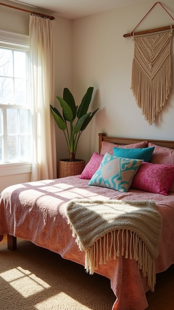 colorful boho throw pillows