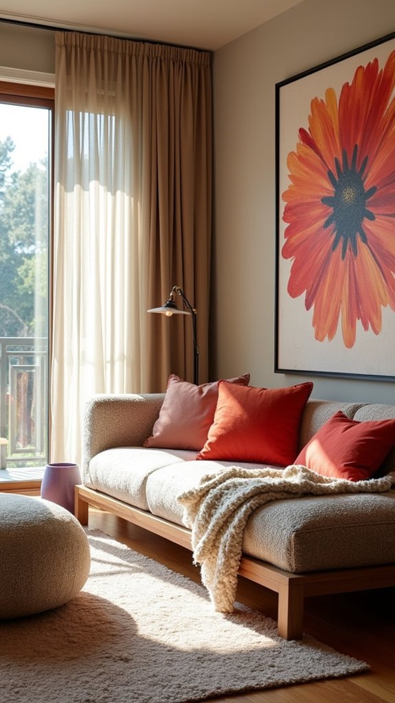 contemporary chaise bold artwork