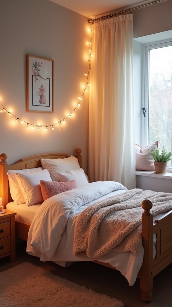 cozy ambiance with fairy lights