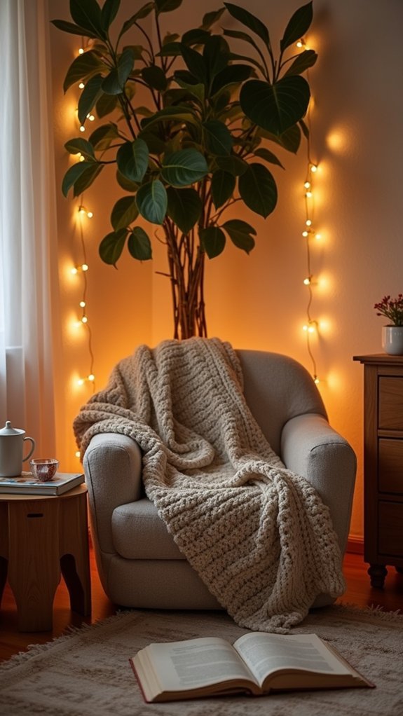 cozy ambiance with string lights