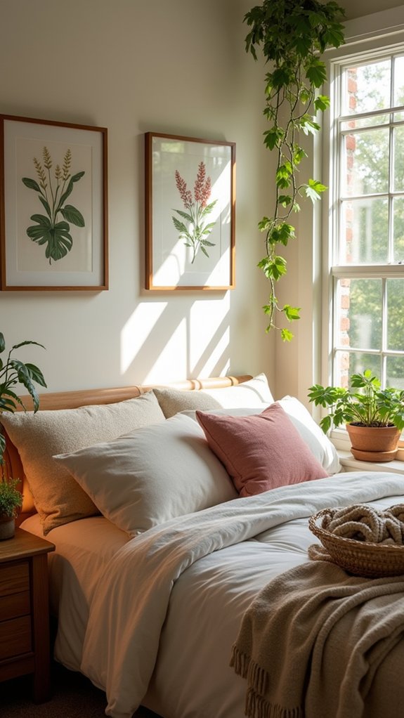 cozy bedroom with plants