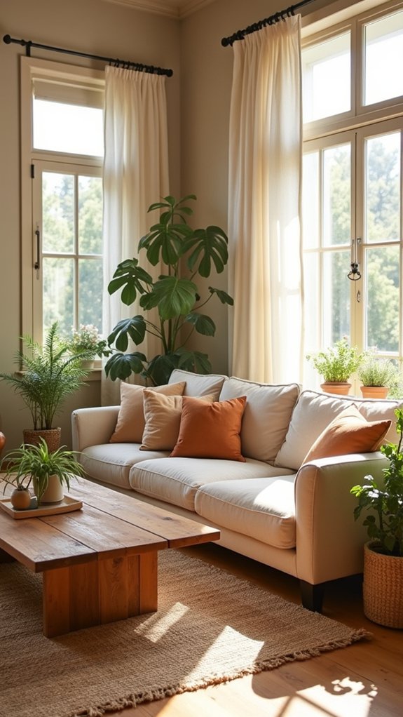 cozy beige with earthy accents