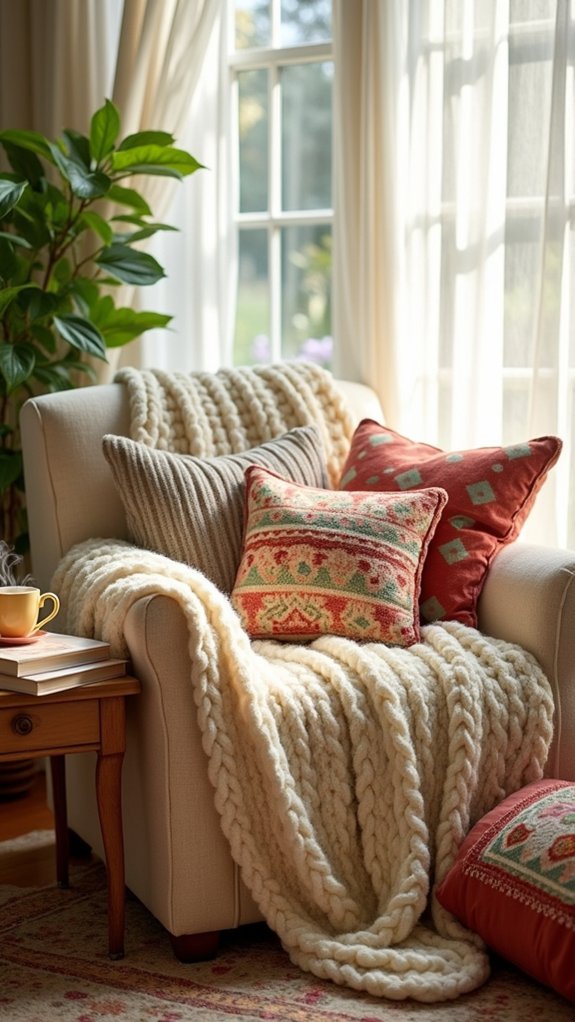cozy blanket and pillows