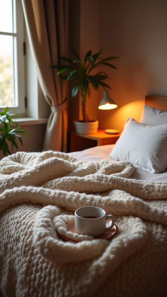cozy blankets enhance decor