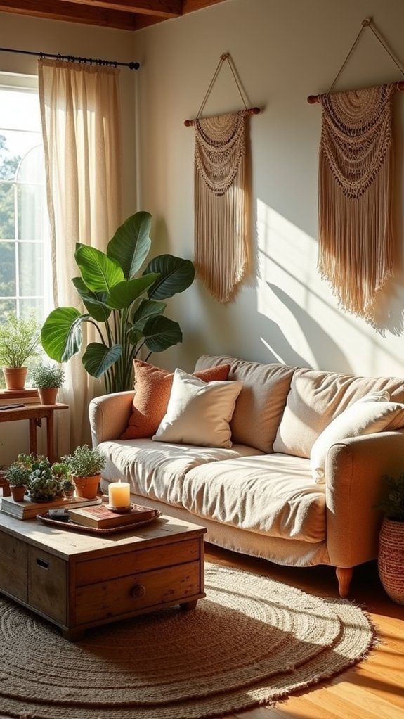 cozy boho earthy textures