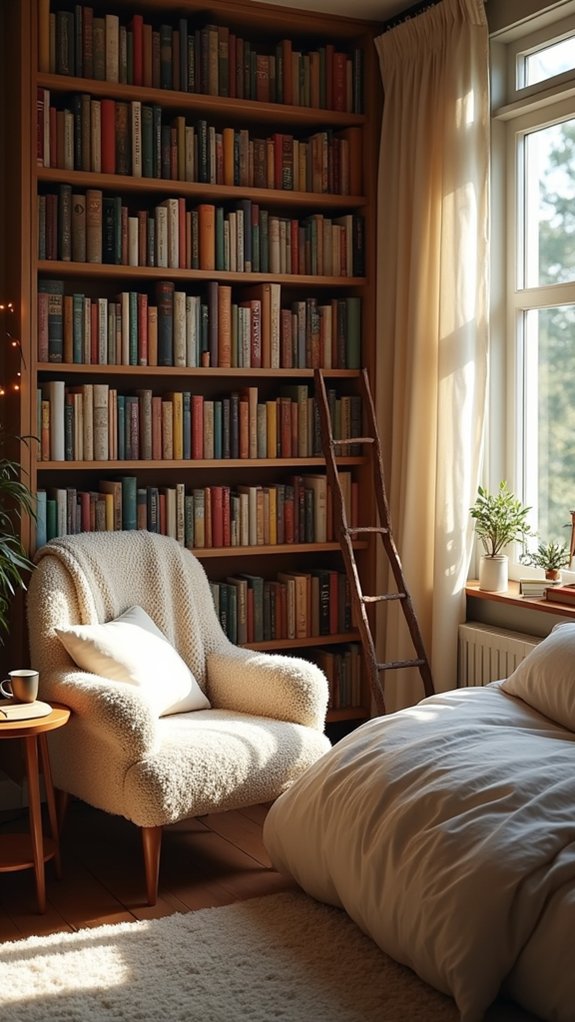 cozy bookshelf bed design