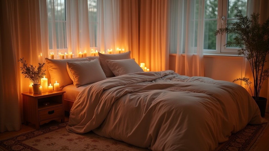 cozy candle bedroom ambiance