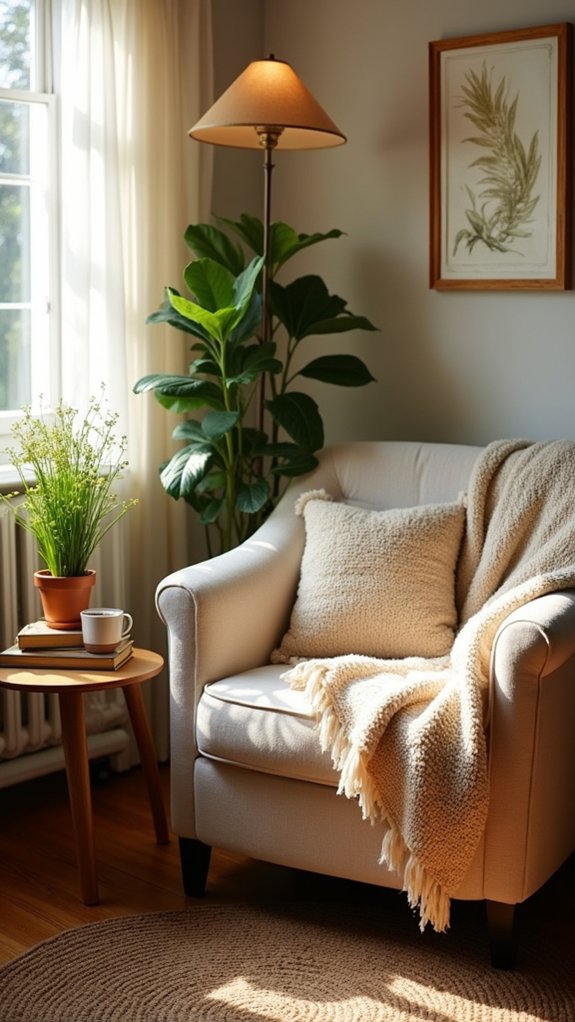 cozy chair warm lighting