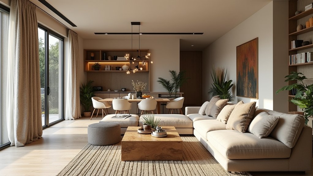 24 Cozy Open Concept Living Room Ideas That Feel Connected cozy connected living spaces