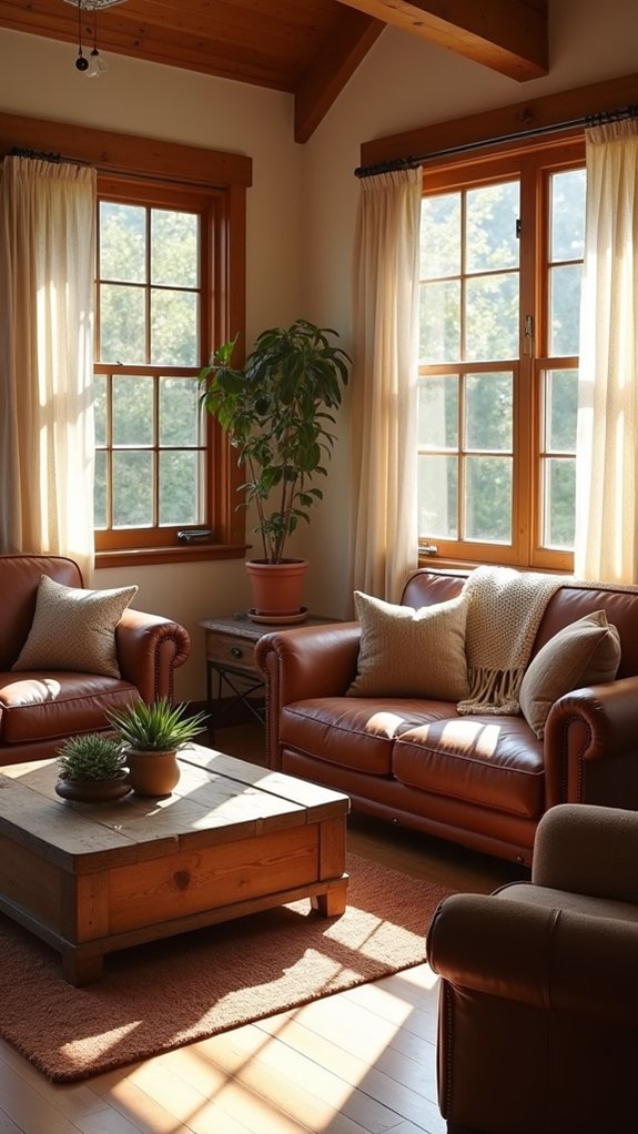 cozy durable brown leather