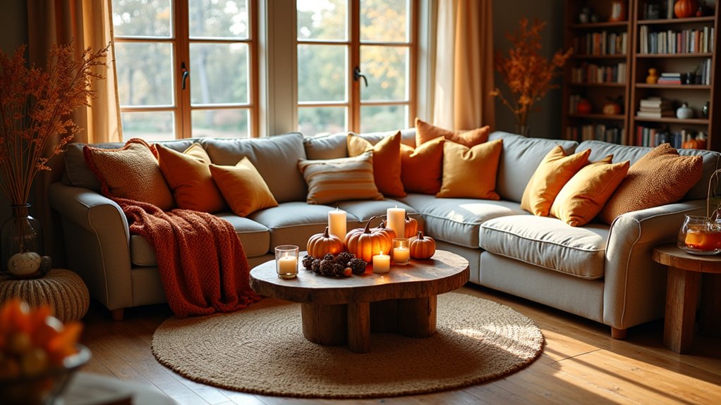 25 Cozy Fall Living Room Ideas That Bring in Seasonal Charm cozy fall living room decor