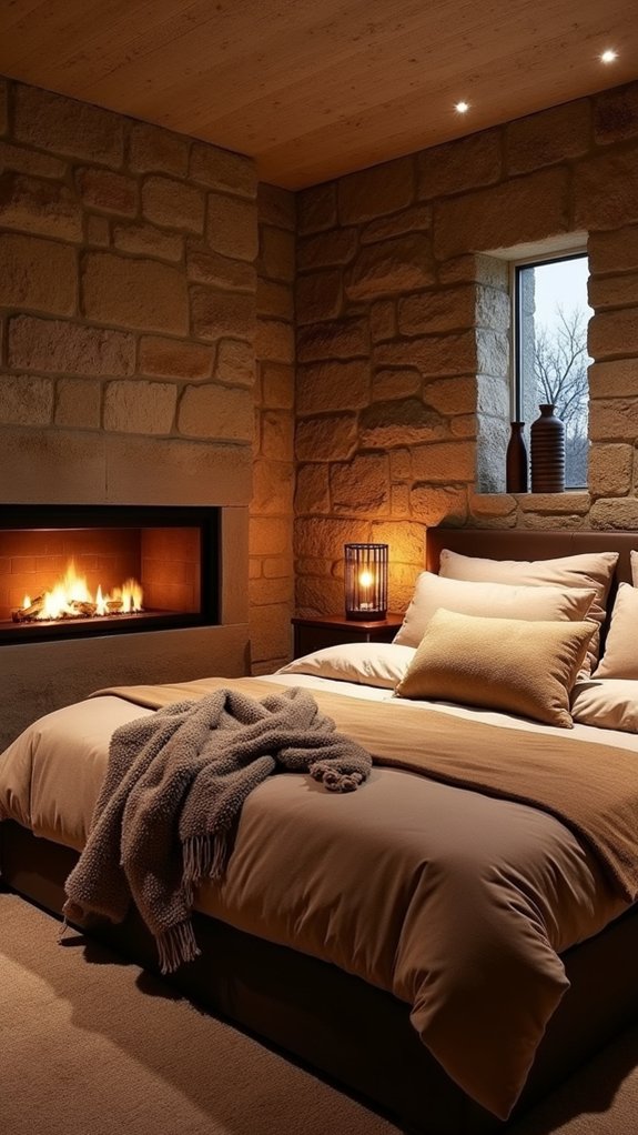 cozy fireplace enhances ambiance