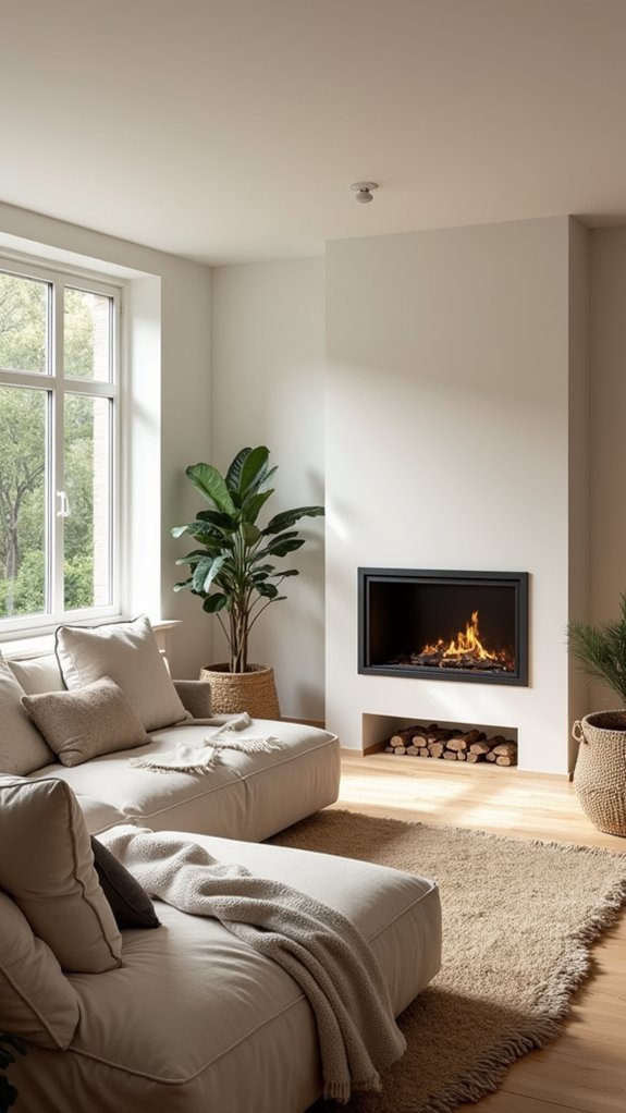 cozy fireplace enhances ambiance