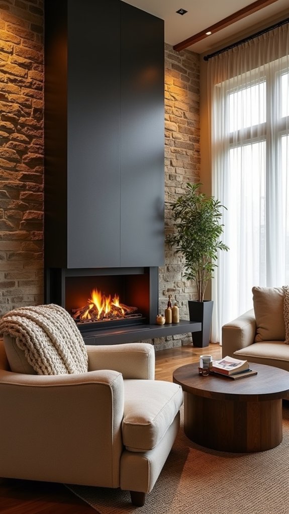 cozy fireplace seating area