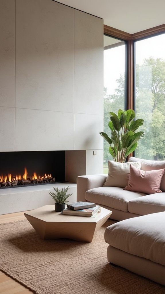 cozy fireplace seating arrangement