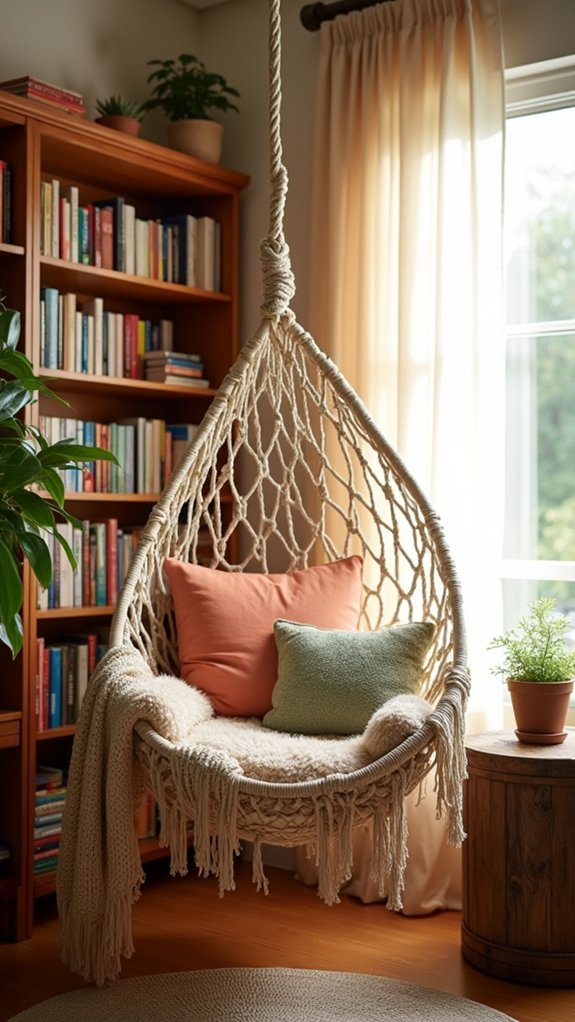 cozy hanging chair installation