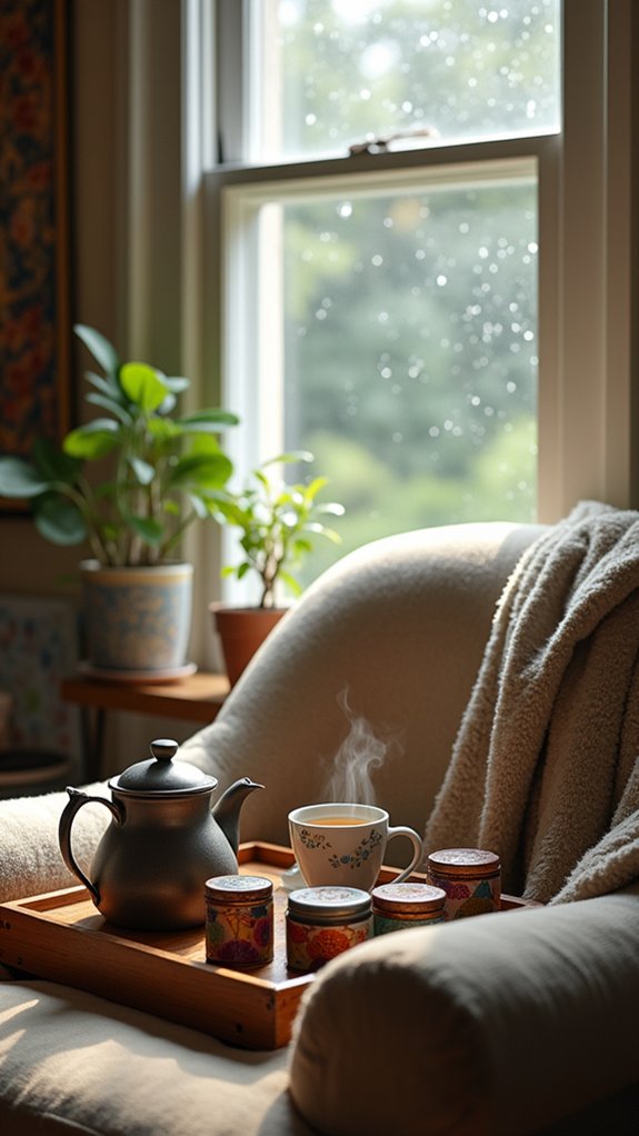 cozy hot beverage setup