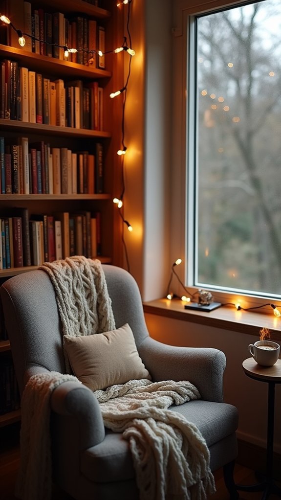 cozy illuminated reading space