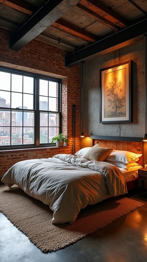 cozy industrial loft ambiance