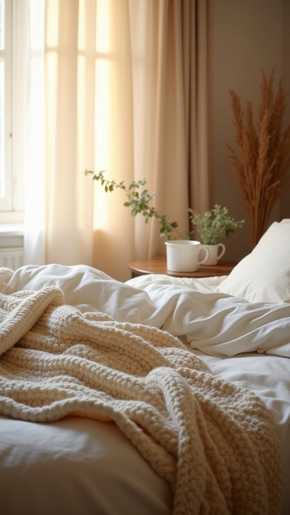 cozy knitted throw blankets