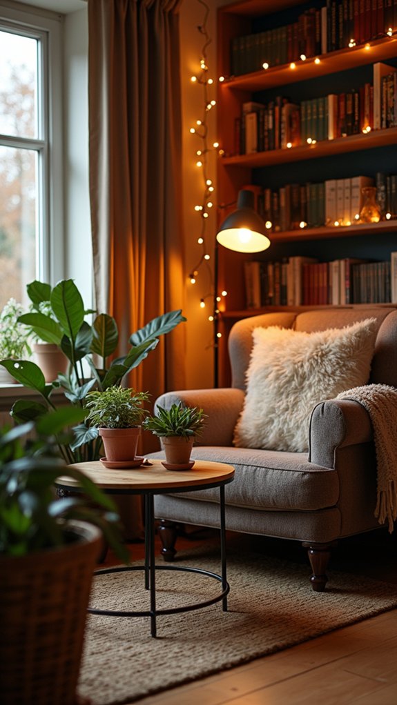 cozy layered dimmable lighting