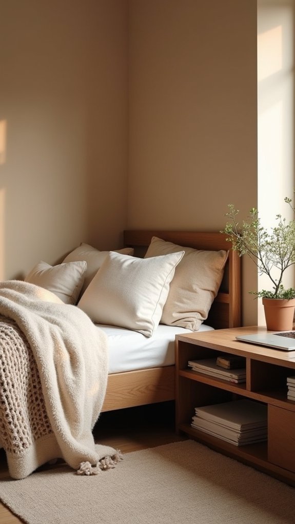 cozy layered fabric textures