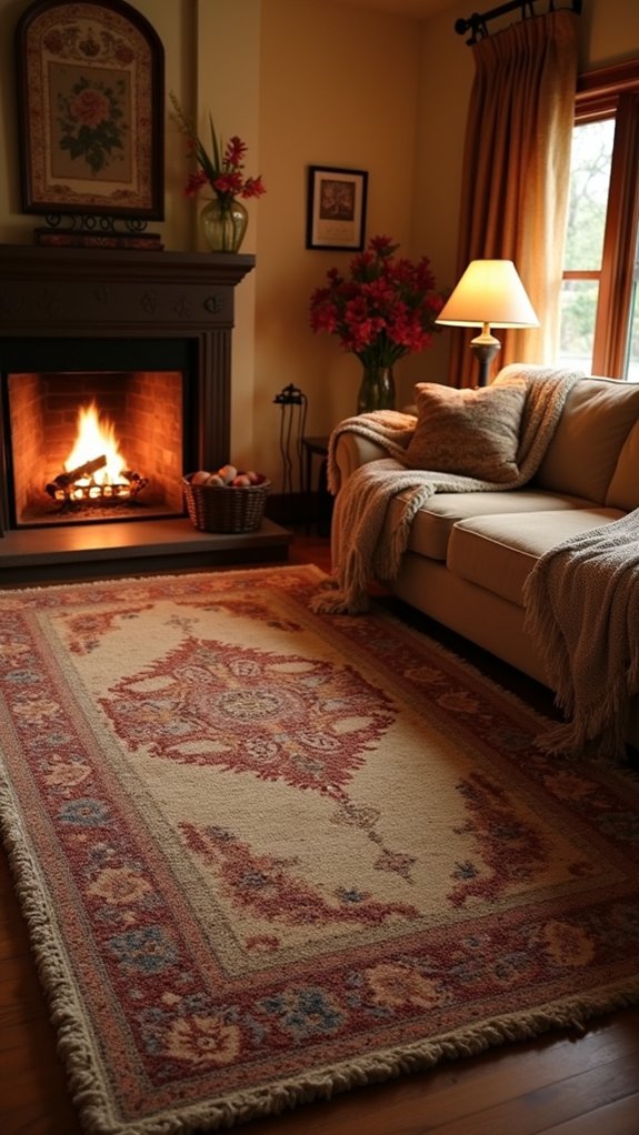 cozy layered rug textures