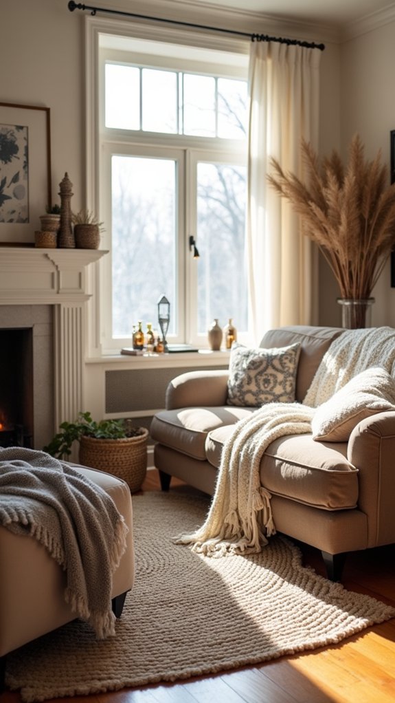 cozy layered textile comforts