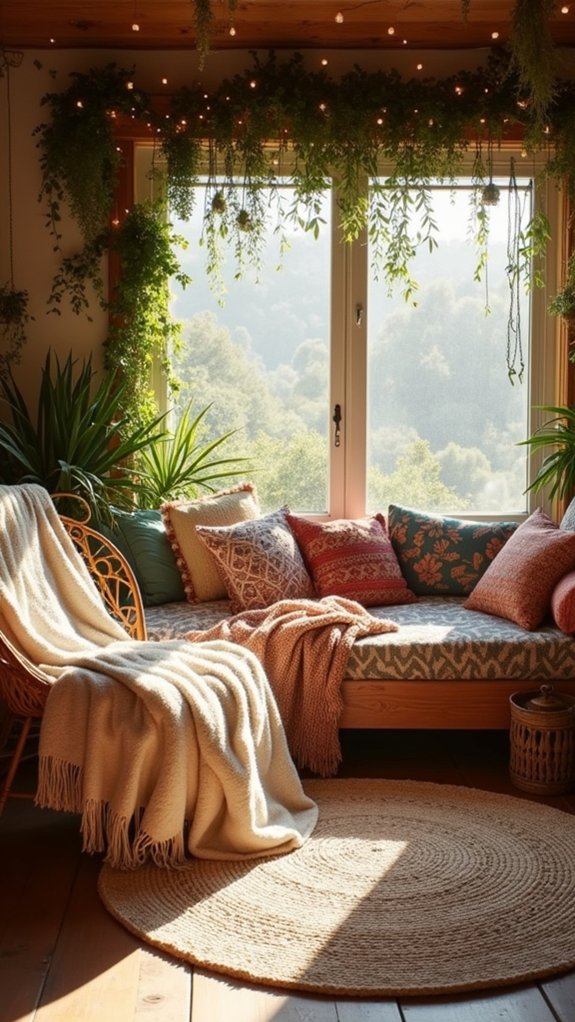 cozy layered textile decor