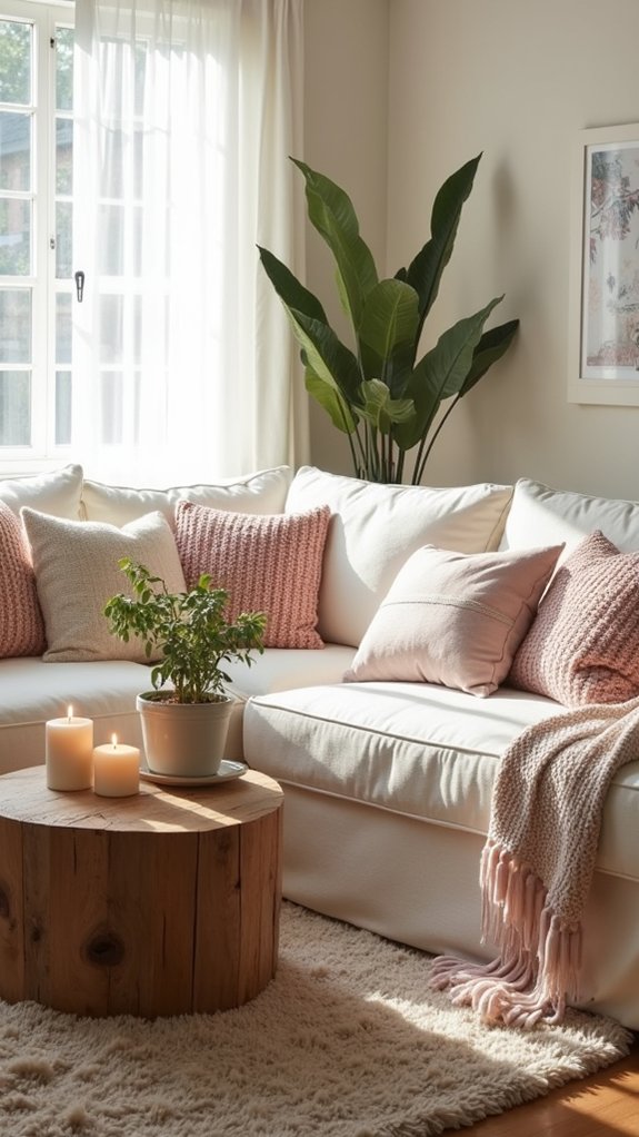cozy layered textile decor