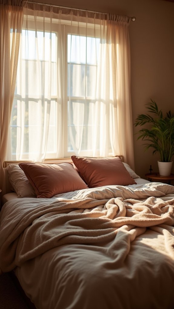 cozy layered window treatments
