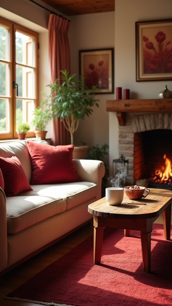 cozy living room accents
