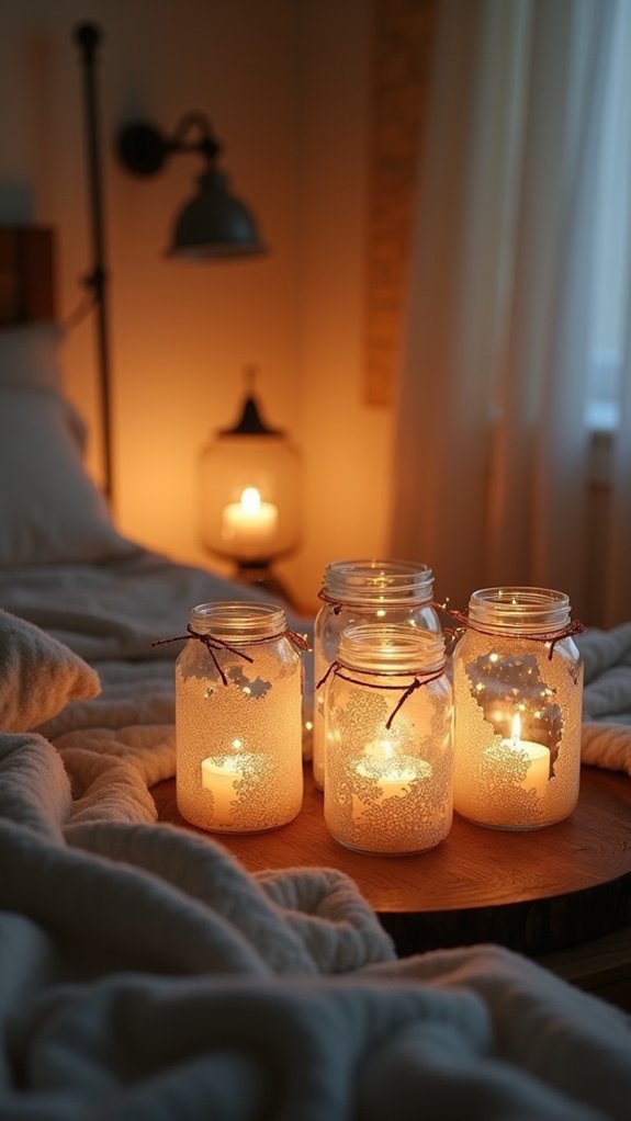 cozy mason jar candles